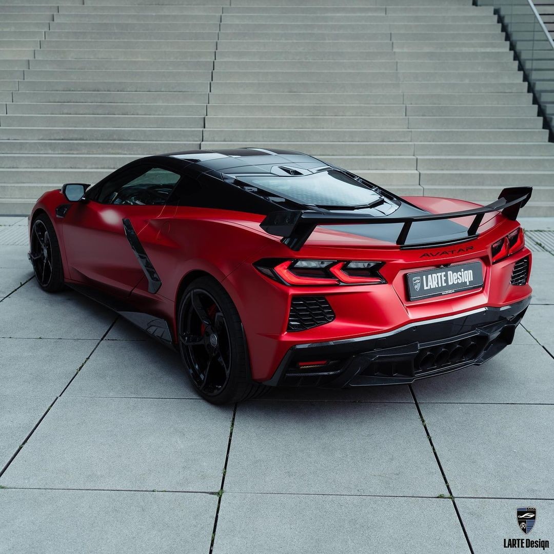 Enhancing the C8 Corvette Stingray with Additional Carbon Fiber Larte Designs Perspective 1