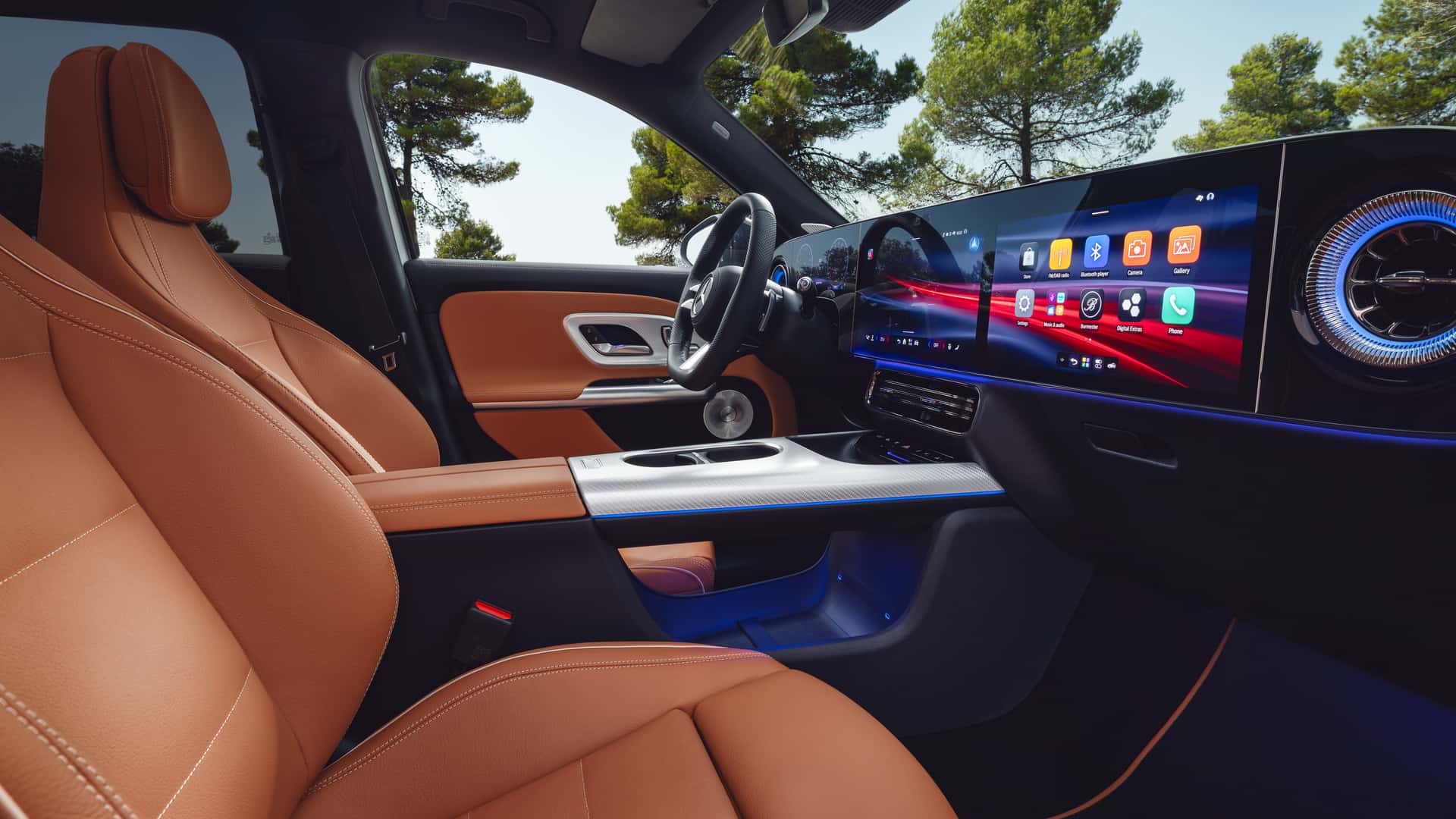 three screens and a starlight roof redefine the interior of the new mercedes glb 10